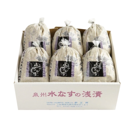 お中元熨斗付き 大阪産（もん）・泉州水なすのぬか浅漬け 6個