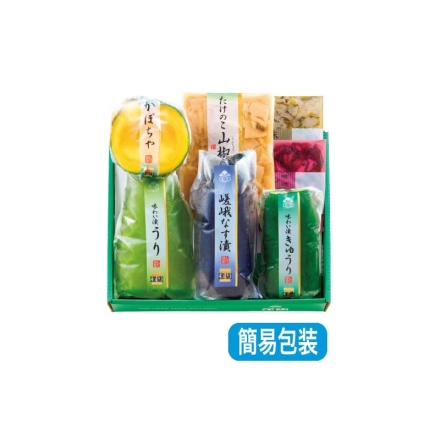 お中元熨斗付き 京都 もり 京涼味詰合せ 嵯峨なす漬・味わい漬きゅうり 各1本、味わい漬かぼちゃ1／4個、味わい漬うり1／4本、たけのこ山椒110g、嵯峨しば漬・味すぐき 各40g 御中元 夏ギフト ギフト 贈答