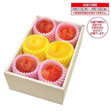 福島県産 白桃＆黄桃 1.5kg（白桃4個、黄桃2個）