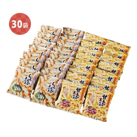 富山湾産しろえび＆甘えびあられ しろえびあられ・甘えびあられ 各13g×15