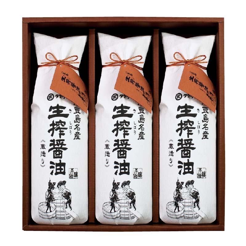お歳暮のし付き 小豆島 丸大豆生搾醤油 600ml×3
