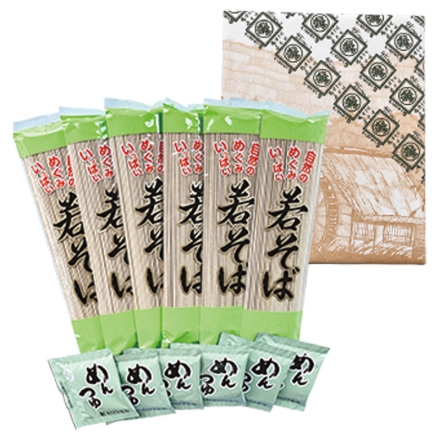 若そば めん150g・めんつゆ30g 各6