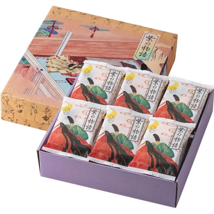 紫の物語 （黒豆おかき、さくらせん、磯波せん、胡麻千枚、黒糖サラダアーモンド、のり巻）×18袋