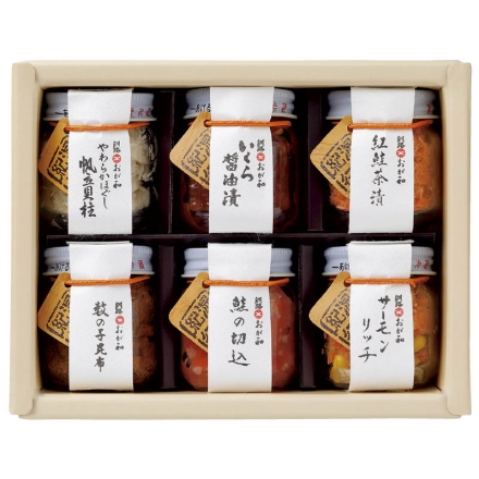 お中元のし付き 湿原紀行（六つの味）いくら入り 数の子昆布40g、いくら醤油漬・紅鮭茶漬・サーモンリッチ・やわらかほぐし帆立貝柱 各30g、鮭の切込45g 御中元 夏ギフト ギフト 贈答