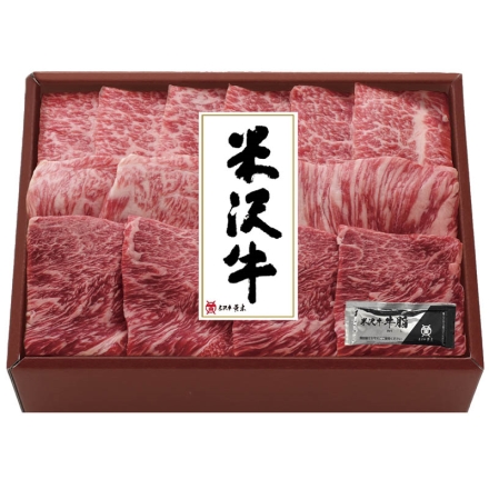 お中元のし付き 米沢牛焼肉用 300g（肩・モモ・バラ）、牛脂付 御中元 夏ギフト ギフト 贈答