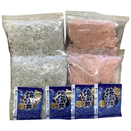 お中元のし付き まぐろとしらすの紅白丼 まぐろたたき丼の具65g・釜揚げしらす50g 各2、海鮮丼のたれ15g×4 御中元 夏ギフト ギフト 贈答