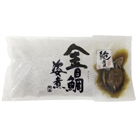お中元のし付き 金目鯛姿煮とあわびの煮貝 金目鯛姿煮300g（固形量220g）、あわび煮貝80g（固形量40g） 御中元 夏ギフト ギフト 贈答