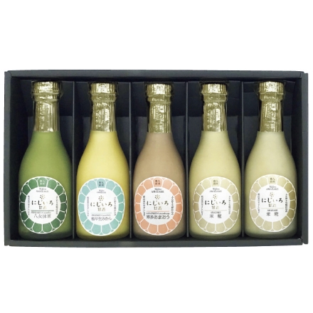 お中元のし付き にじいろ甘酒5本セット（米糀・あまおう・みかん・八女抹茶） 御中元 夏ギフト ギフト 贈答