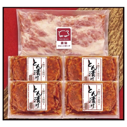 お中元のし付き 冷凍 とん漬け食べ比べセット 豚ロース赤味噌漬け100g×4、豚カタ白味噌漬け薄切り250g 御中元 夏ギフト ギフト 贈答
