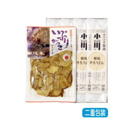 お中元のし付き 秋田ふるさとセット 稲庭半生うどん100g×4、いぶりがっこ130g 御中元 夏ギフト ギフト 贈答