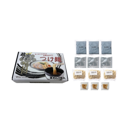 政宗ブラックつけめん 生めん180g・黒味噌45g・黒マー油10g・メンマ10g 各3 送料込み