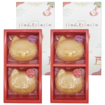お歳暮のし付き にゃんもにゃにゃ猫のもなかの出雲ぜんざい [つぶにゃん（つぶあん）・こしにゃん（こしあん） 各24g]×2