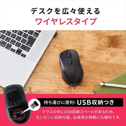 アイリスオーヤマ ワイヤレスマウス IM-R03-B ブラック