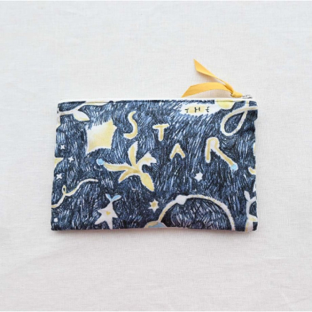 MANAMI SAKURAI Flat Pouch M 'The stars' (Navy)