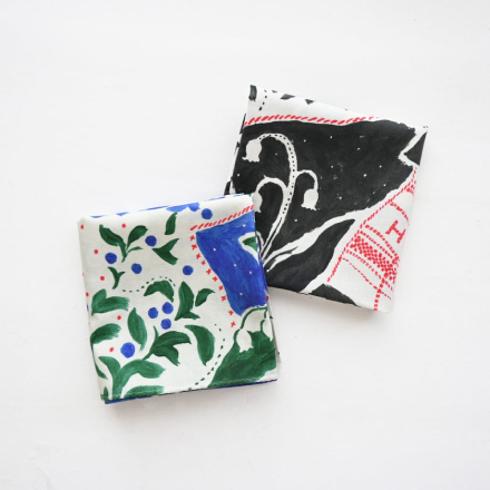 MANAMI SAKURAI Handkerchief 'Patchwork' (Blue)