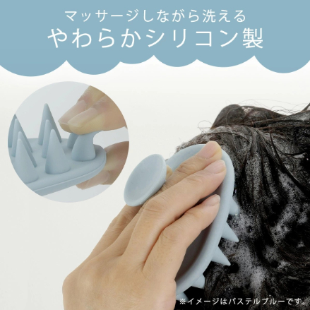 日本製 燕三条 シリコンシャンプーブラシ　大　クリームイエロー 下村企販