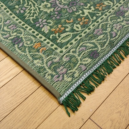 国産い草 袋織り玄関マット 上がり框 ビビアン 70×120cm グリーン