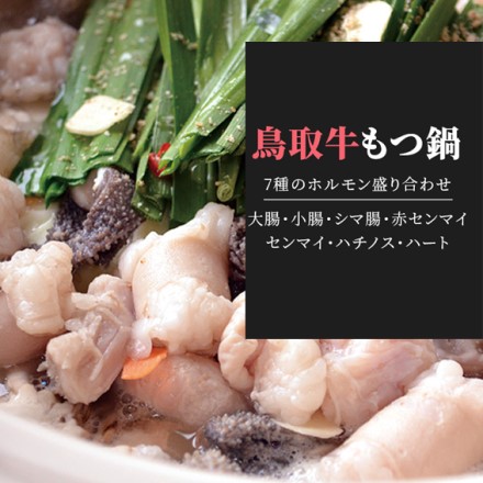 あかまる 鳥取県産牛 ホルモン7種入 もつ鍋セット無添加 牛骨塩味 2～3人前