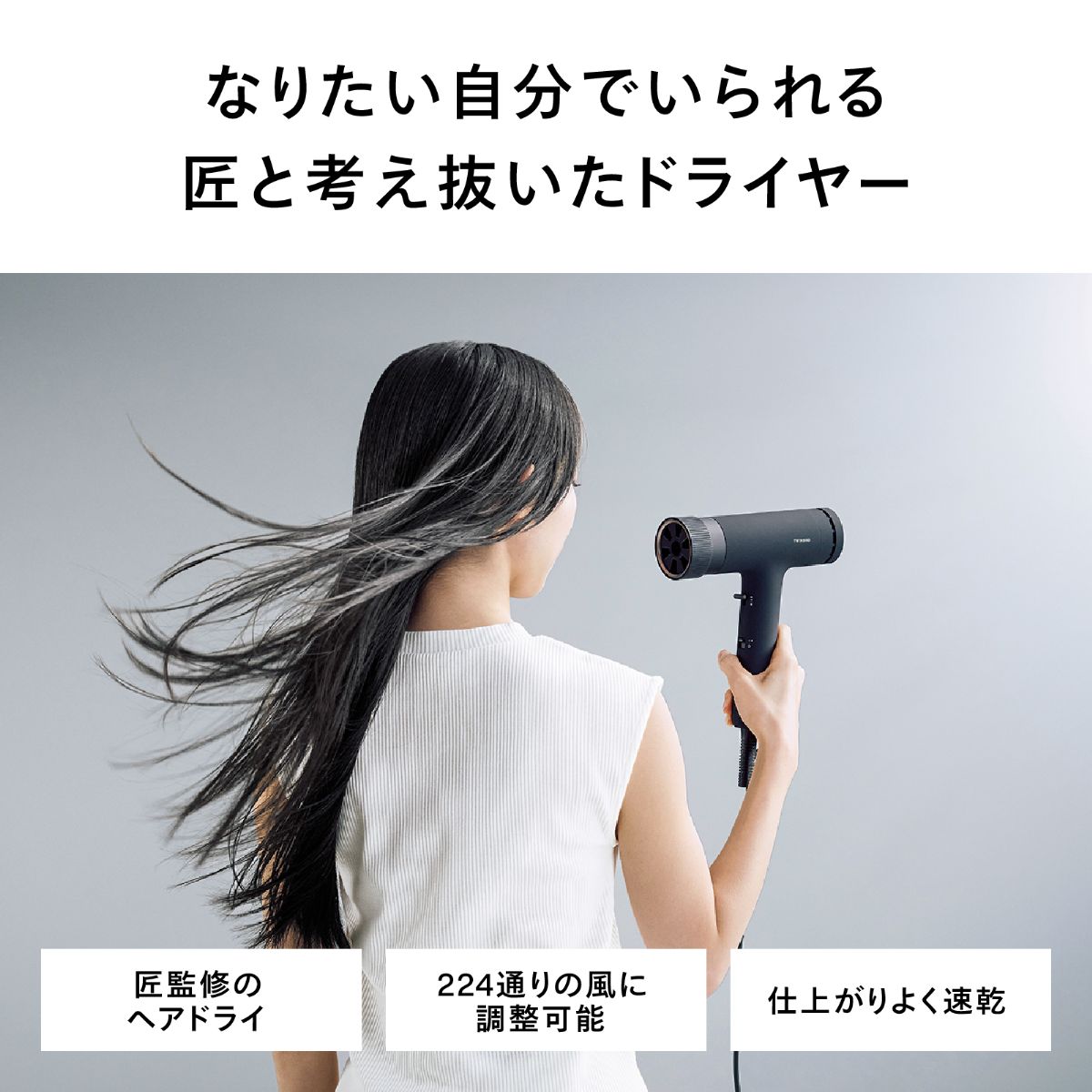 ツインバード ヘアドライヤー 温度調節 ブラック TB-G009B30