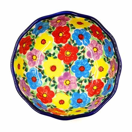 ポーリッシュポタリー ウェーブボウル D 15cm V 0.35L-U15 Millena ミレナ社