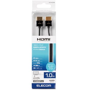エレコム HDMIケーブル A-A イーサネット対応 スーパースリム 1.0m DH-HD14SS10BK ブラック