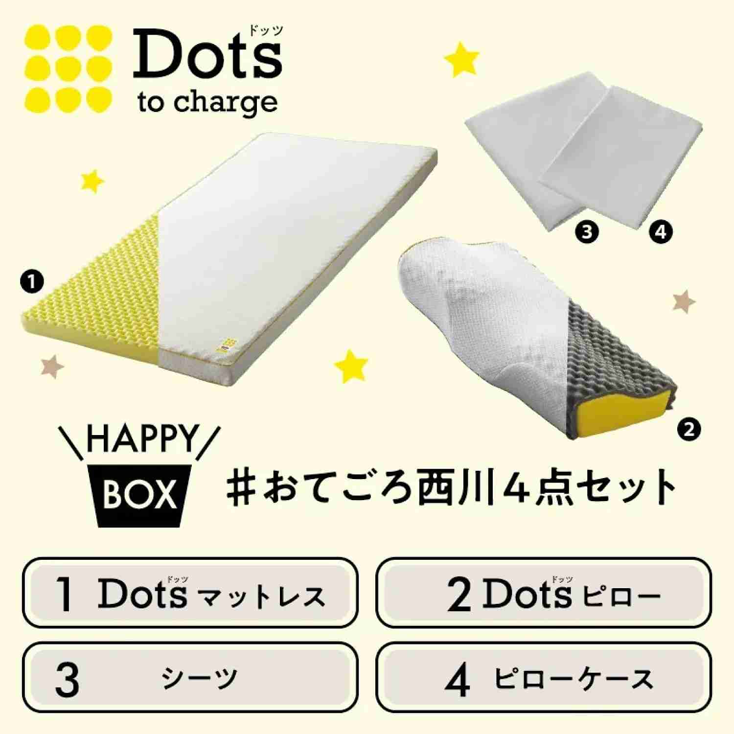 ［nishikawa（西川）睡眠Labo］Dotsハッピーボックス おてごろ西川4点セット