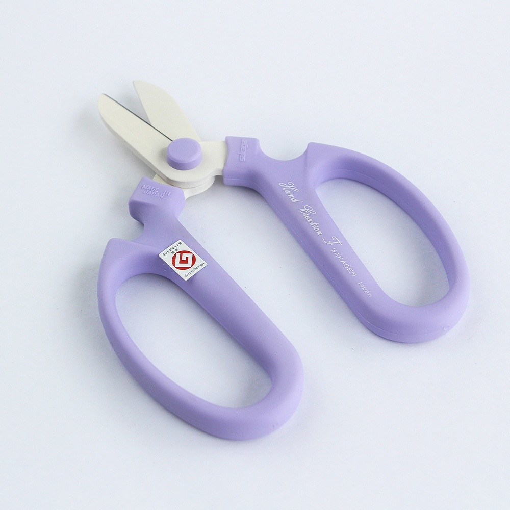坂源 ハンドクリエーション F170 花鋏 右利き用 ハサミ ラベンダー