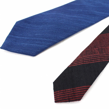 これいい和 日本の織物ネクタイ　藍染　～ 多摩織 ～　赤黒 ※他色あり