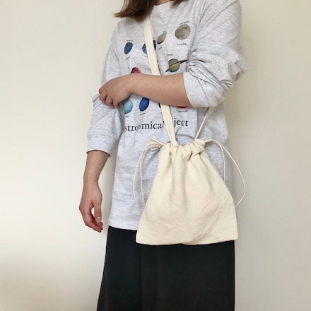 kinchaku shoulder bag シロ