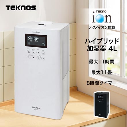 TEKNOS テクノス ハイブリット加湿器 4L ホワイト JHI-412