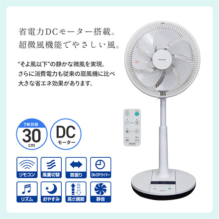 TEKNOS テクノス リビングフルリモコン扇 DCモーター 30cm KI-U3000DC