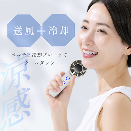 TEKNOS テクノス USBペルチェハンディファン ペルチェ冷却プレート付 HF-3030U(W)