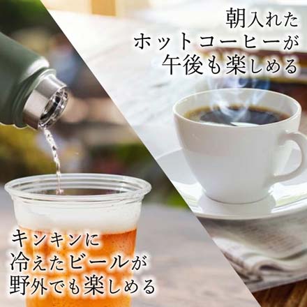 ククナ 水筒 炭酸兼用 真空断熱ステンレスボトル 500ml カーキグレー