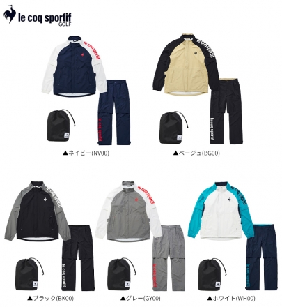 ルコック ゴルフ QGMXJH00W ストレッチフォーサー レインウエア 上下セット カッパ 雨対策 ブラック(BK00)/M