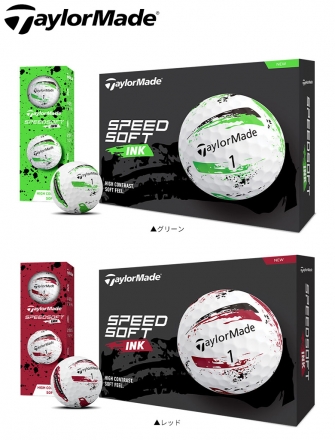テーラーメイド M1800601 スピードソフト インク ゴルフボール 1ダース/12球 レッド