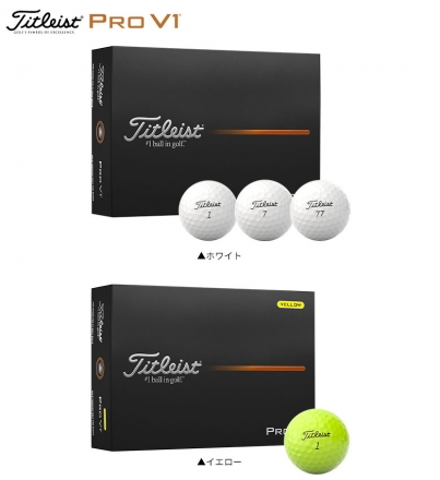 タイトリスト PRO V1 ゴルフボール 1ダース/12球 ホワイト/ローナンバー
