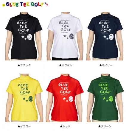 レディースブルーティー ゴルフ BTG-AWT005 ロゴ 半袖モックネック シャツ ブラック/M