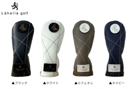 ラヘラ ゴルフ ランダムステッチ L-593 レザー ユーティリティー用 ヘッドカバー カフェオレ