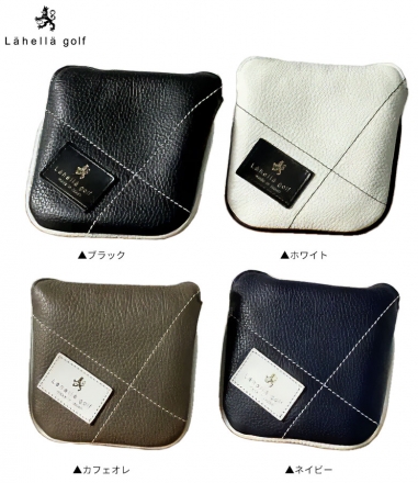 ラヘラ ゴルフ ランダムステッチ L-595 レザー ネオマレット型 パターカバー ネイビー