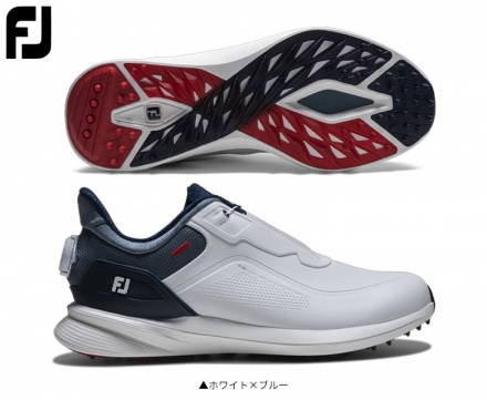 フットジョイ プロ エスエル ボア 56955 スパイクレス ゴルフシューズ ホワイト×ブルー 25.5cm