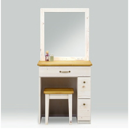 ドレッサー デスク テーブル 化粧台 一面鏡 アンティーク 椅子付き コンパクト メイク台 収納ボックス 引き出し