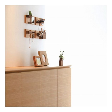 Latree(ラトレ) TILEシリーズ 無垢の印鑑スタンドクロスピン使用タイプ 壁掛け ビーチ+ウォールナット材 ウォールラック