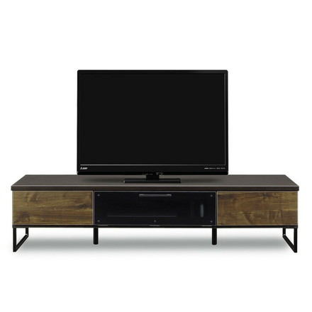 テレビ台 幅145 奥行45 高さ42 国産 完成品 ブラウン ローボード 木製 大川家具 ブラックガラス 脚付き