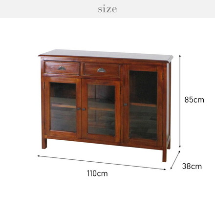 キャビネット 幅110cm 北欧 ヴィンテージ 天然木 マホガ二ー 高級感 完成品 アンティーク モダン 収納家具