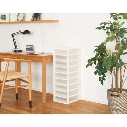 天馬 プロフィックス ルームケースプチ A4浅9段 ホワイト 衣類収納 収納ケース チェスト クローゼット収納