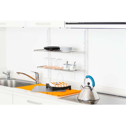 日本製 突っ張り棚 2段 幅61.7cm キッチンラック 突っ張りラック つっぱりラック キッチン収納 キッチンラック