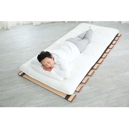 天然木 桐製 ロール式すのこベッド シングル 幅100 軽量 ロールタイプ 折りたたみベッド 薄型 すのこベッド 木製