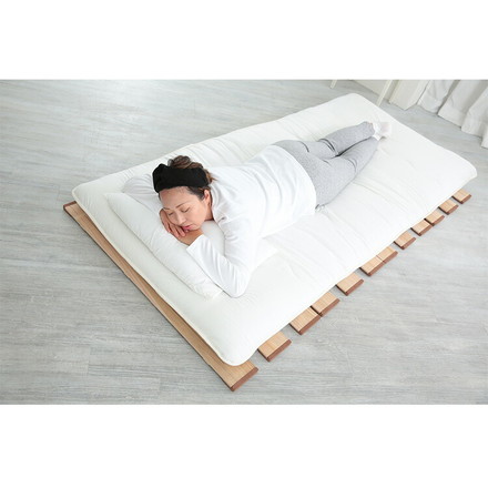 天然木 桐製 4つ折りすのこベッド セミダブル 幅120 布団も干せる 軽量 折りたたみベッド 薄型 すのこベッド