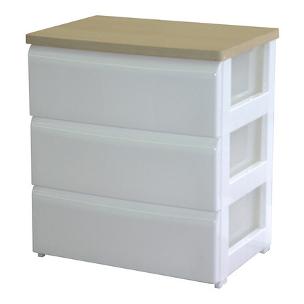 日本製 木天板 収納チェスト 3段 幅56.2cm 奥行40cm 高さ61.7cm リビングチェスト クローゼット収納