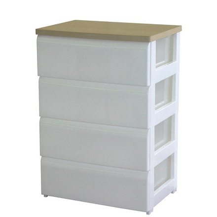 日本製 木天板 収納チェスト 4段 幅56.2cm 奥行40cm 高さ80.7cm リビングチェスト クローゼット収納